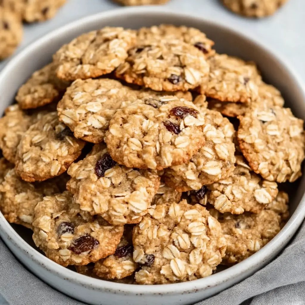 Altmodische Haferkekse mit Rosinen