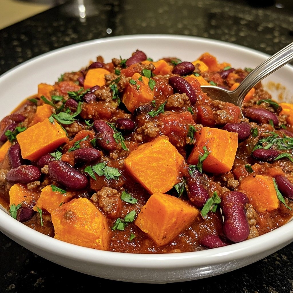 Chili sin Carne mit Süßkartoffeln