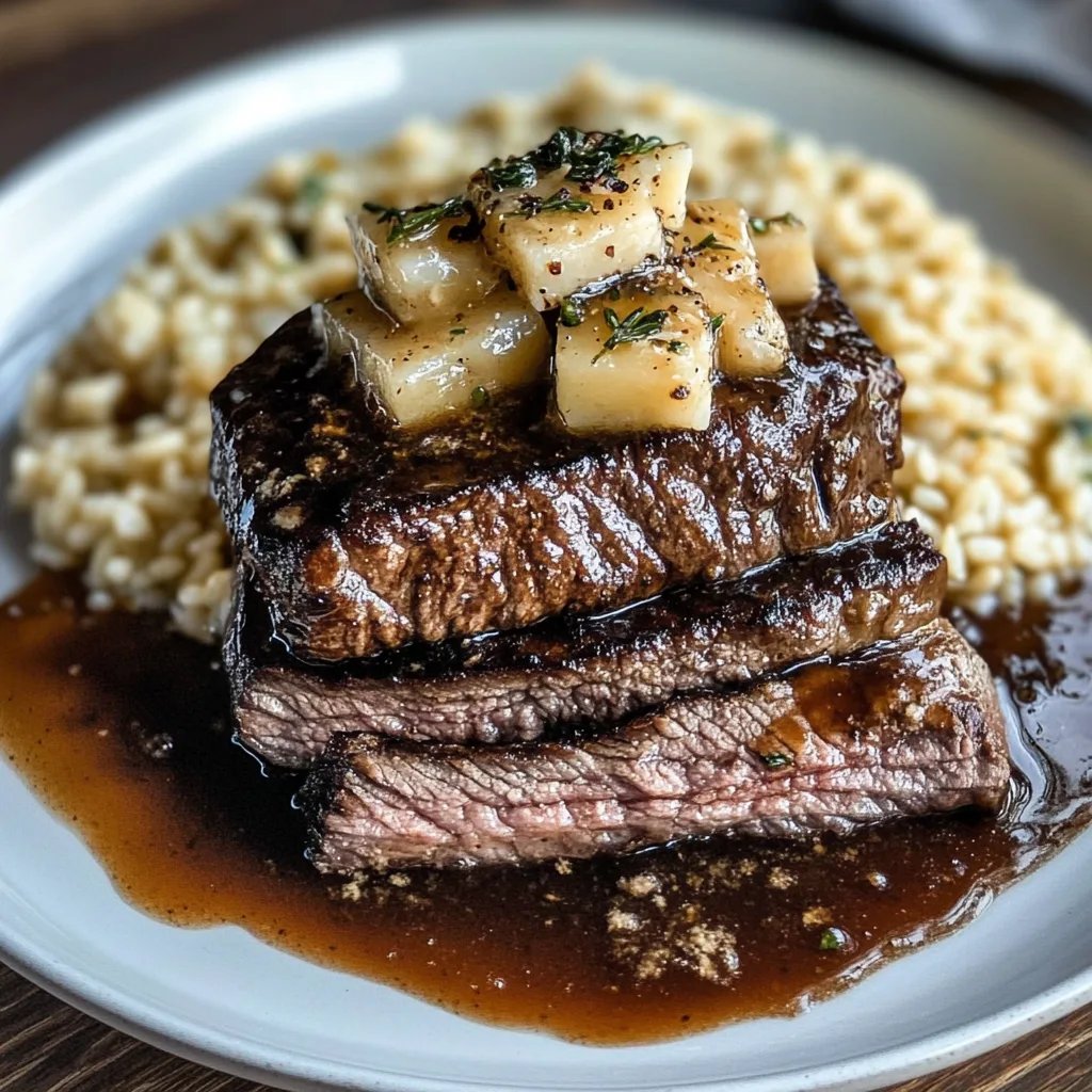Rinderbrust in Cola mit Parmesan-Risotto