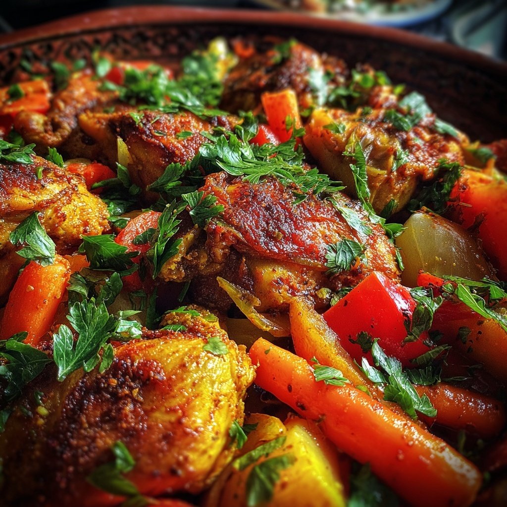 Internationale Küche Marokkanisches Hähnchen-Tagine