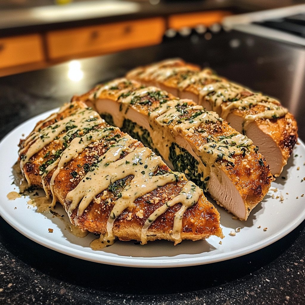 Hähnchenbrust mit Spinat