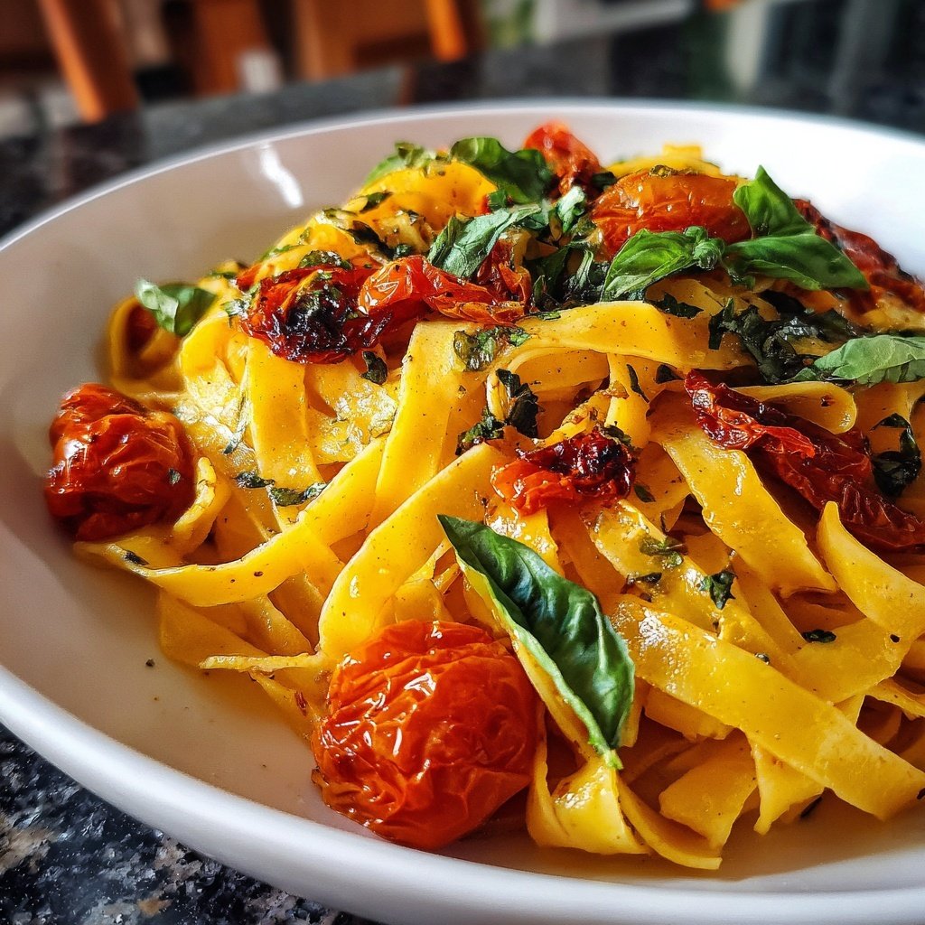 Tagliatelle mit Ofentomaten