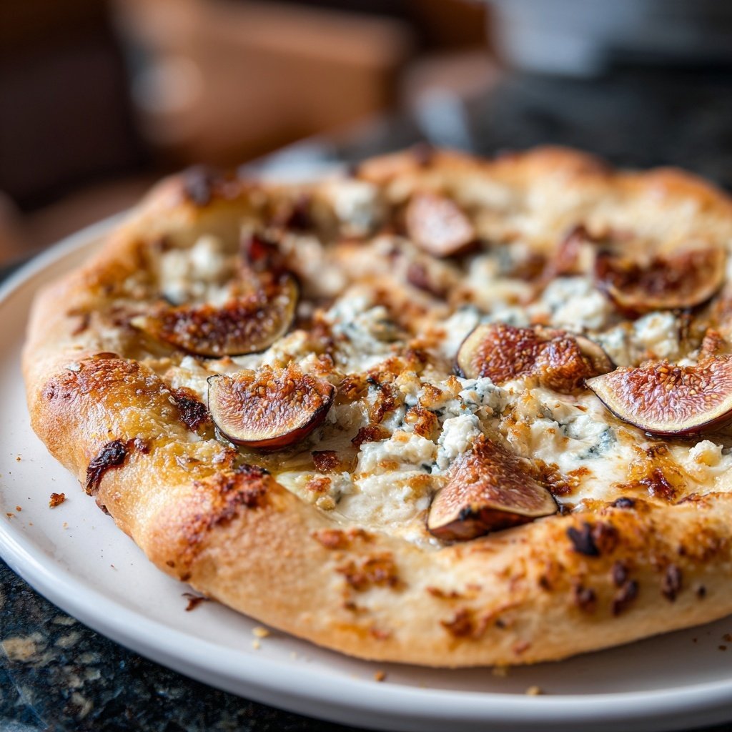 Pizza mit Feigen und Gorgonzola
